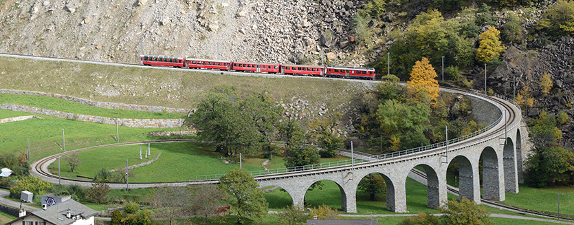 Kreisviadukt der Rhätischen Bahn (Bild: Friedrich Böhringer)