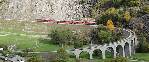 Kreisviadukt der Rhätischen Bahn bei Brusio